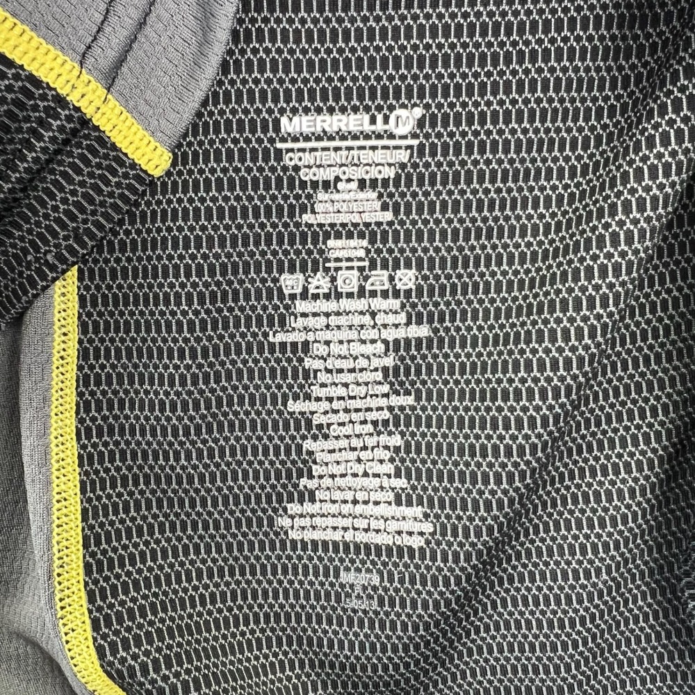 Merrell Mens SelectWick Quarter Zip Pullover‎ Charcoal Grey Yellow L MF20739 - Picture 6 of 8